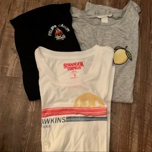 Stranger Things Shirt + 2 more (size small)